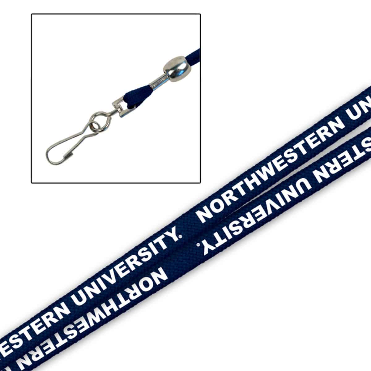 Northwestern Wildcats 5/8" Navy Lanyard Printed with White "Northwestern University"