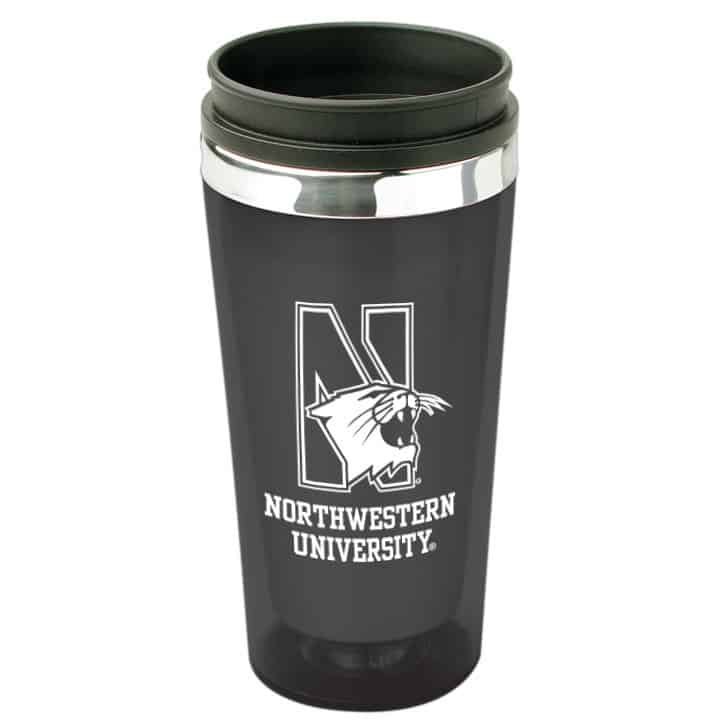 Northwestern Wildcats 16 OZ Black Acrylic Rainbow Tumbler Travel Coffee Mug