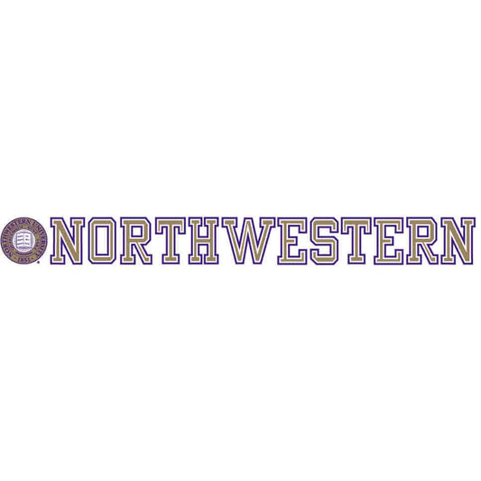 Northwestern University Wildcats Static Cling Inside Application Decal with Seal Design 1.25"X18.5"