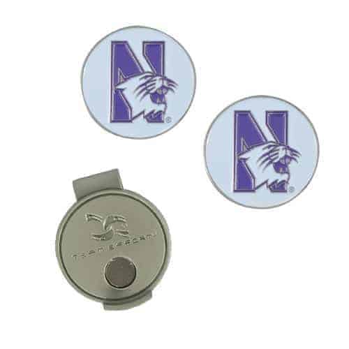 Northwestern Wildcats Hat Clip & Ball Markers with N-Cat Design