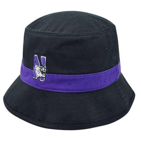 Northwestern Wildcats Black Floppy/Bucket Hat with N-Cat Design