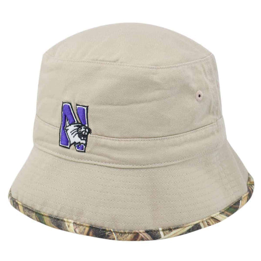 Northwestern Wildcats Tan/Camo Reversible Floppy/Bucket Hat with N-Cat Design