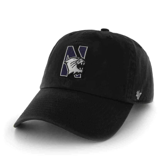 Northwestern Wildcats 47 Brand Black Fitted Franchise Hat With N-Cat Design