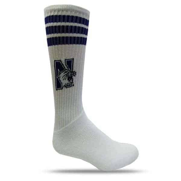 Northwestern University Wildcats Adult White Full Cushion Tube Socks