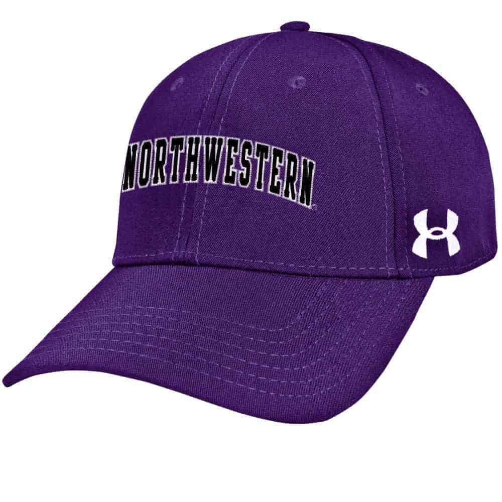 Northwestern Wildcats Under Armour Purple Adjustable Velcro-back Hat with Arched Northwestern Design