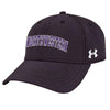 Northwestern Wildcats Under Armour Black Adjustable Velcro-back Hat with Arched Northwestern Design