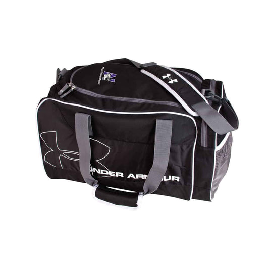 Northwestern University Wildcats Black Under Armour Dauntless Duffle Bag with N-Cat Design