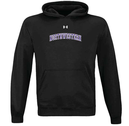 Northwestern University Wildcats Under Armour Black Fleece Hood with Printed Arched Northwestern Design