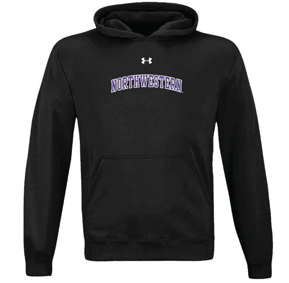 Northwestern Wildcats Under Armour Black Fleece Hood with Printed Arched Northwestern