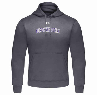 Northwestern University Wildcats Under Armour Graphite Fleece Hood with Printed Arched Northwestern Design