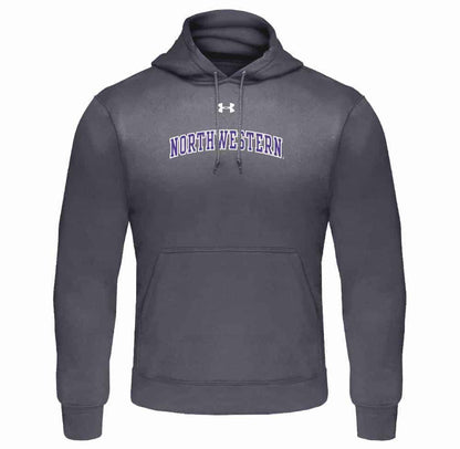 Northwestern Wildcats Under Armour Graphite Fleece Hood with Printed Arched Northwestern