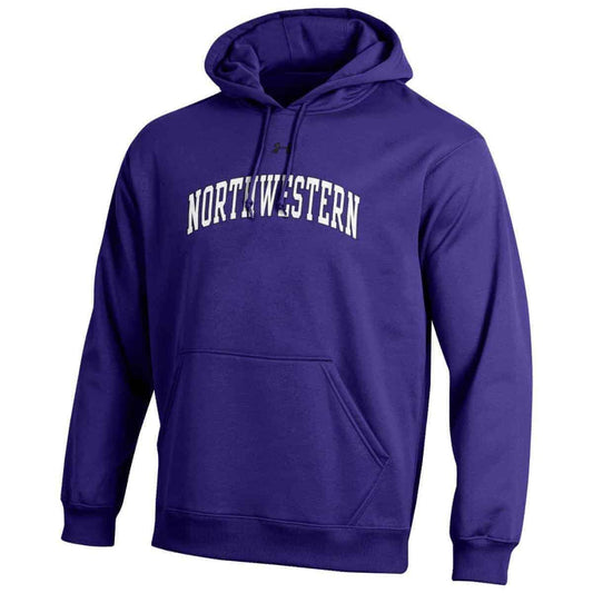 Northwestern Wildcats Under Armour Purple Fleece Hood with Printed Arched Northwestern