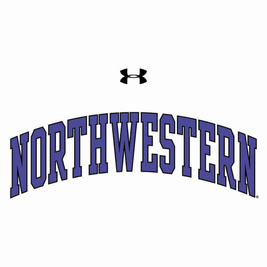 Northwestern University Wildcats Under Armour® Youth Tech White Short-Sleeve Tee Shirt with Printed Arched Northwestern Design
