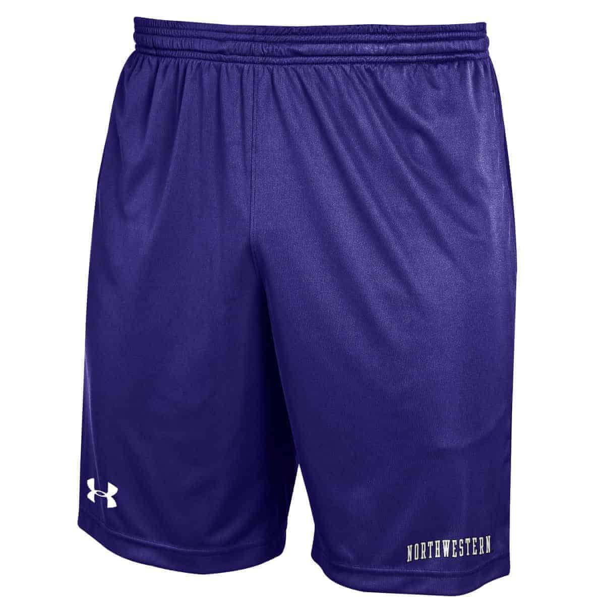 Northwestern University Wildcats Under Armour Purple Micro Shorts with Printed Arched Northwestern Design