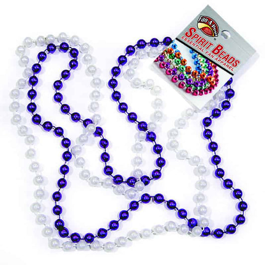 Purple & White Bead Necklaces – Two Pack