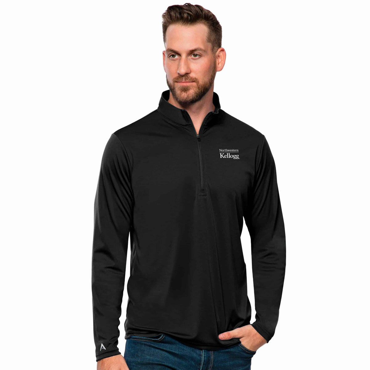 Kellogg Antigua Black Tribute 1/4 Zip Pullover