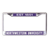 Northwestern University Wildcats Chrome License Plate Frame with Laser Cut Acrylic Purple EST 1851 Northwestern University Insert
