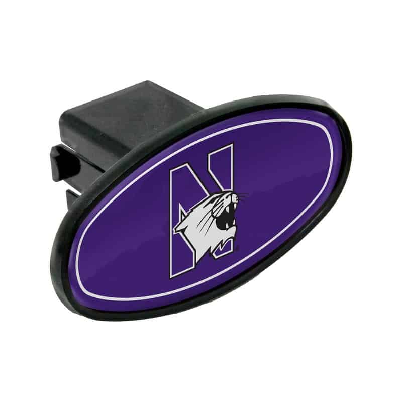 Northwestern Wildcats Oval 2" Hitch Receiver Cover with a Full Color Insert of N-Cat Logo