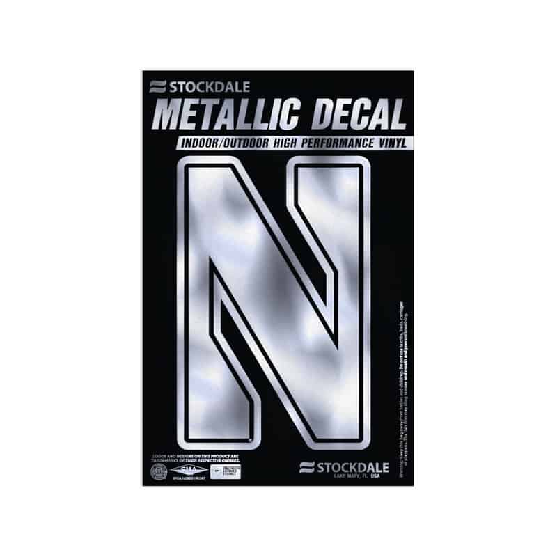 Northwestern University Wildcats Metallic Window Decals 2" x 3" with Stylized N Design