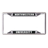 Northwestern University Wildcats Chrome License Plate Frame with Laser Cut Acrylic Black Insert with Northwestern / University Mirror White Insert
