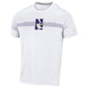 Northwestern University Wildcats Men's White Short Sleeve Impact Tee Shirt with Seam to Seam Design