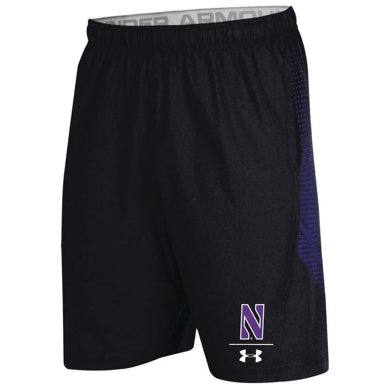 Northwestern University Wildcats Men's Under Armour Sideline Black Pinnacle Woven Short
