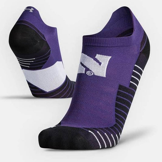 Northwestern University Wildcats Adult Under Armour Purple Run No Show Sock
