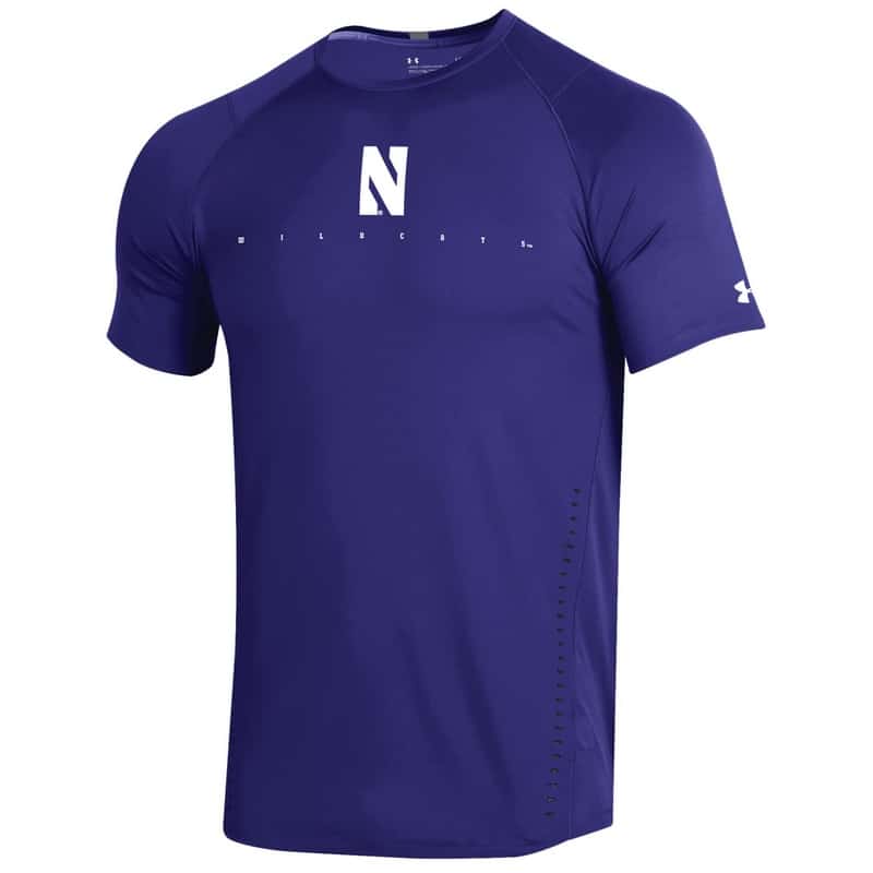 Northwestern University Wildcats Youth Under Armour Sideline Purple Raid Short Sleeve Tee