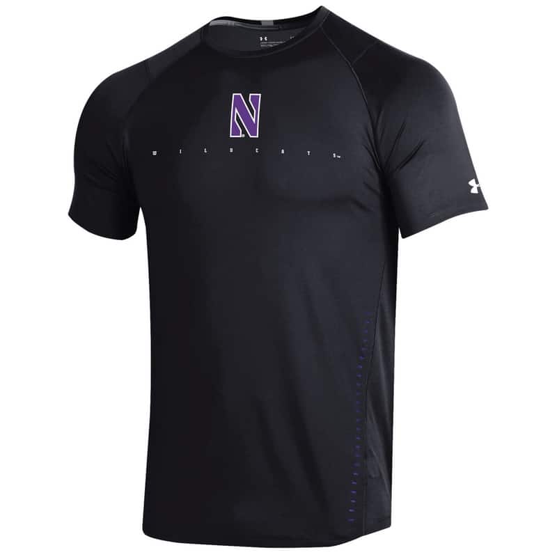 Northwestern University Wildcats Youth Under Armour Sideline Black Raid Short Sleeve Tee