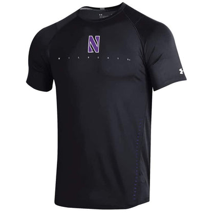 Northwestern University Wildcats Youth Under Armour Sideline Black Raid Short Sleeve Tee