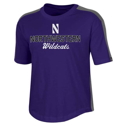 Northwestern University Wildcats Ladies Under Armour Purple / Graphite Training Camp Performance Cotton Short Sleeve Tee
