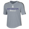 Northwestern University Wildcats Ladies Under Armour Steel Heather / Graphite Training Camp Performance Cotton Short Sleeve Tee