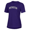 Northwestern University Wildcats Ladies Under Armour Purple Performance Cotton Short Sleeve Tee With Northwestern Arch Design