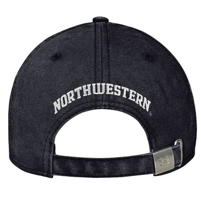 Northwestern University Wildcats Under Armour Adjustable Black Hat with Stylized Northwestern N Design