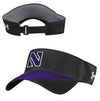 Northwestern University Wildcats Under Armour Renegade Adjustable Black &amp; Purple Visor with Stylized Northwestern N Design