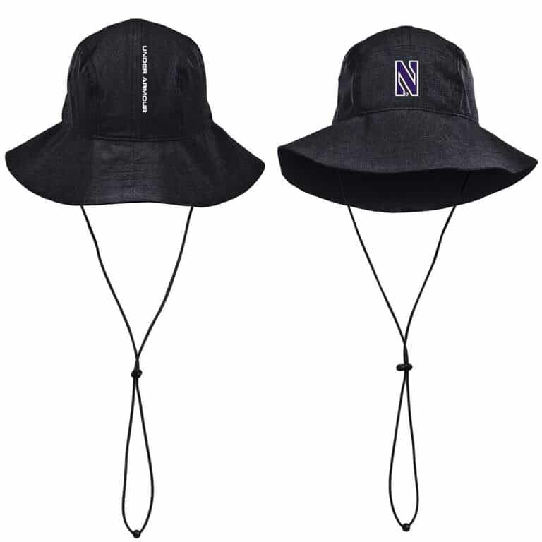 Northwestern Wildcats Under Armour Airvent Warrior Black Bucket Hat with Stylized N Design