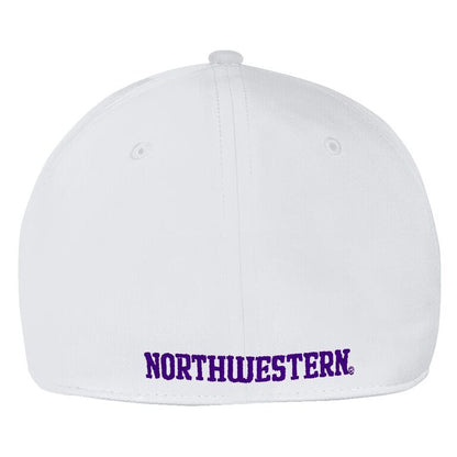Northwestern University Wildcats Under Armour White Flexfit Hat with Stylized Northwestern N Design