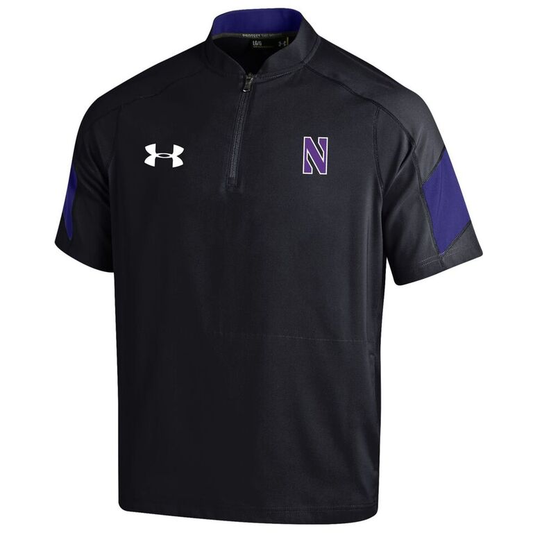 Northwestern University Wildcats Men’s Sideline Under Armour Black short Sleeve Mastermind Cage Jacket