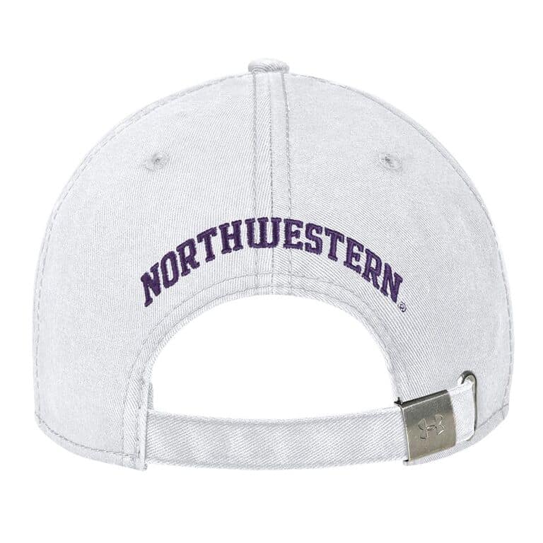 Northwestern University Wildcats Under Armour Adjustable White Hat with Stylized Northwestern N Design