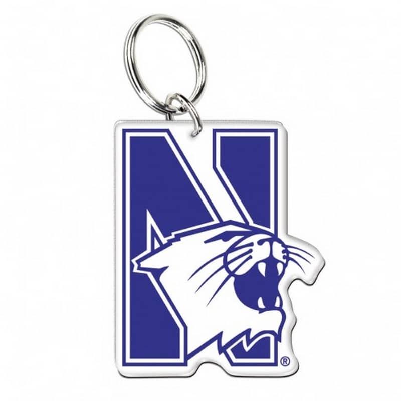 Northwestern Wildcats Premium Acrylic Key Ring with N-Cat Design