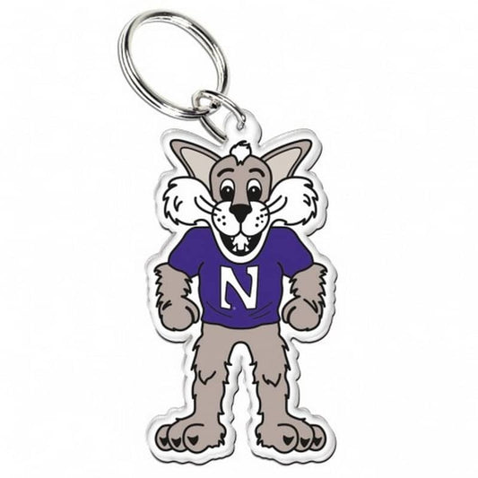 Northwestern Wildcats Premium Acrylic Key Ring with Willie the Wildcat Design