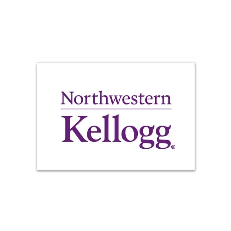 Northwestern Wildcats White Rectangle Magnet, 2" x 3" Kellogg Design