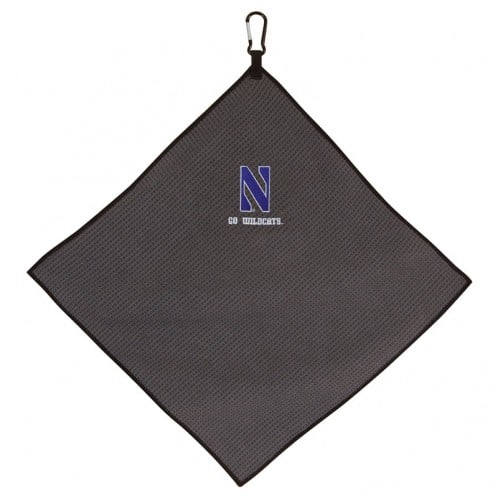 Northwestern Wildcats Grey Microfiber Towel with Stylized N Design 15" x 15"