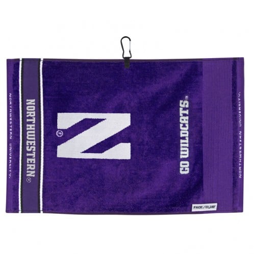 Northwestern Wildcats Face/Club® Jacquard Towel wit Stylized N Design