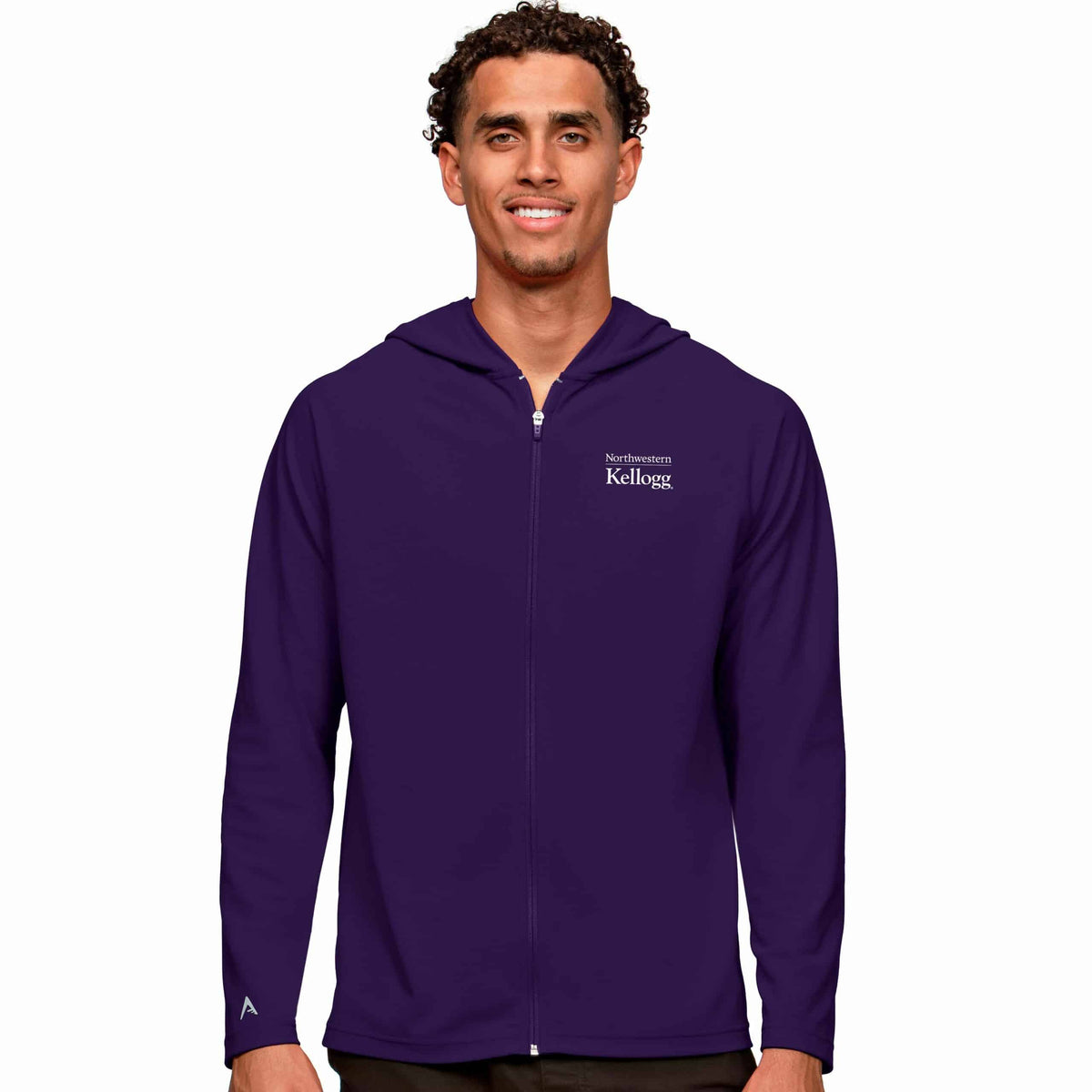 Kellogg Purple Antigua Legacy Light Weight Full-Zip Hood