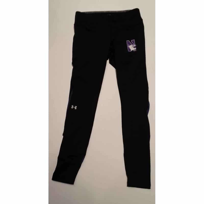 Northwestern Wildcats Under Armour FLY-BY Leggings with Printed N-Cat Design