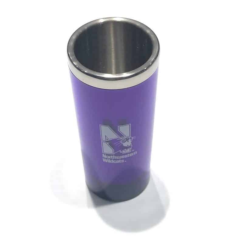 Northwestern Wildcats 2.5 oz. Purple Stainless Steel Shooter Shot Glass  with N-Cat Design