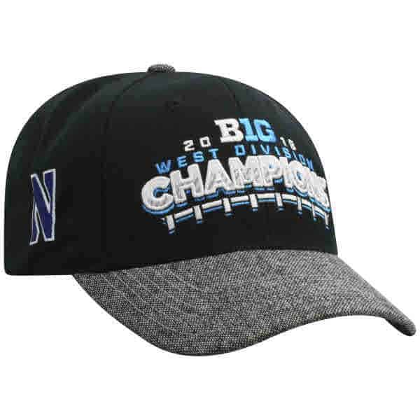 Northwestern University Wildcats Official Locker Room Big Ten West 2018 Champions  Hat