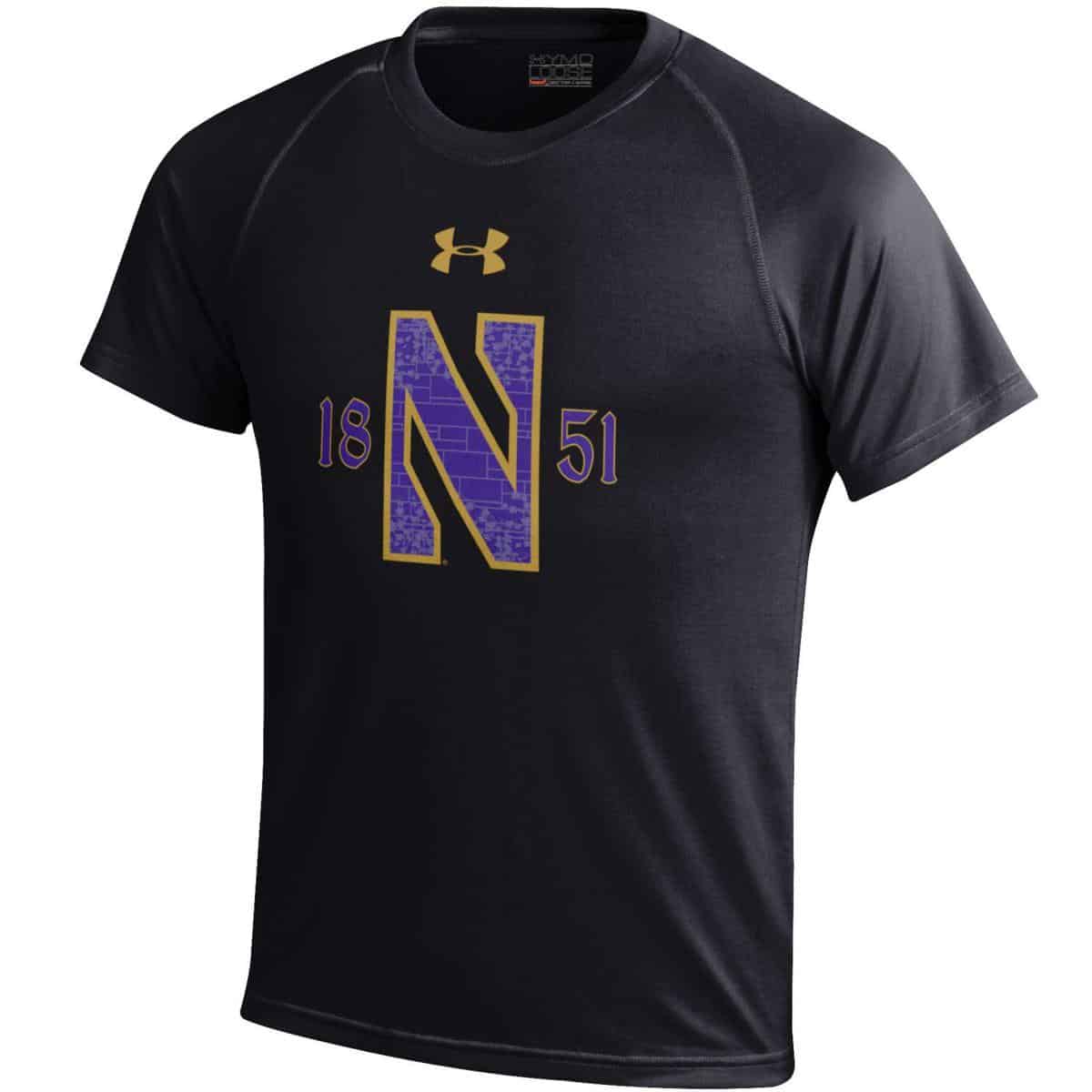 Disco Hornear Meditativo Northwestern Wildcats Youth Under Armour Tactical Tech™ Black Short Sleeve  T-Shirt with Stylized N Gothic Design