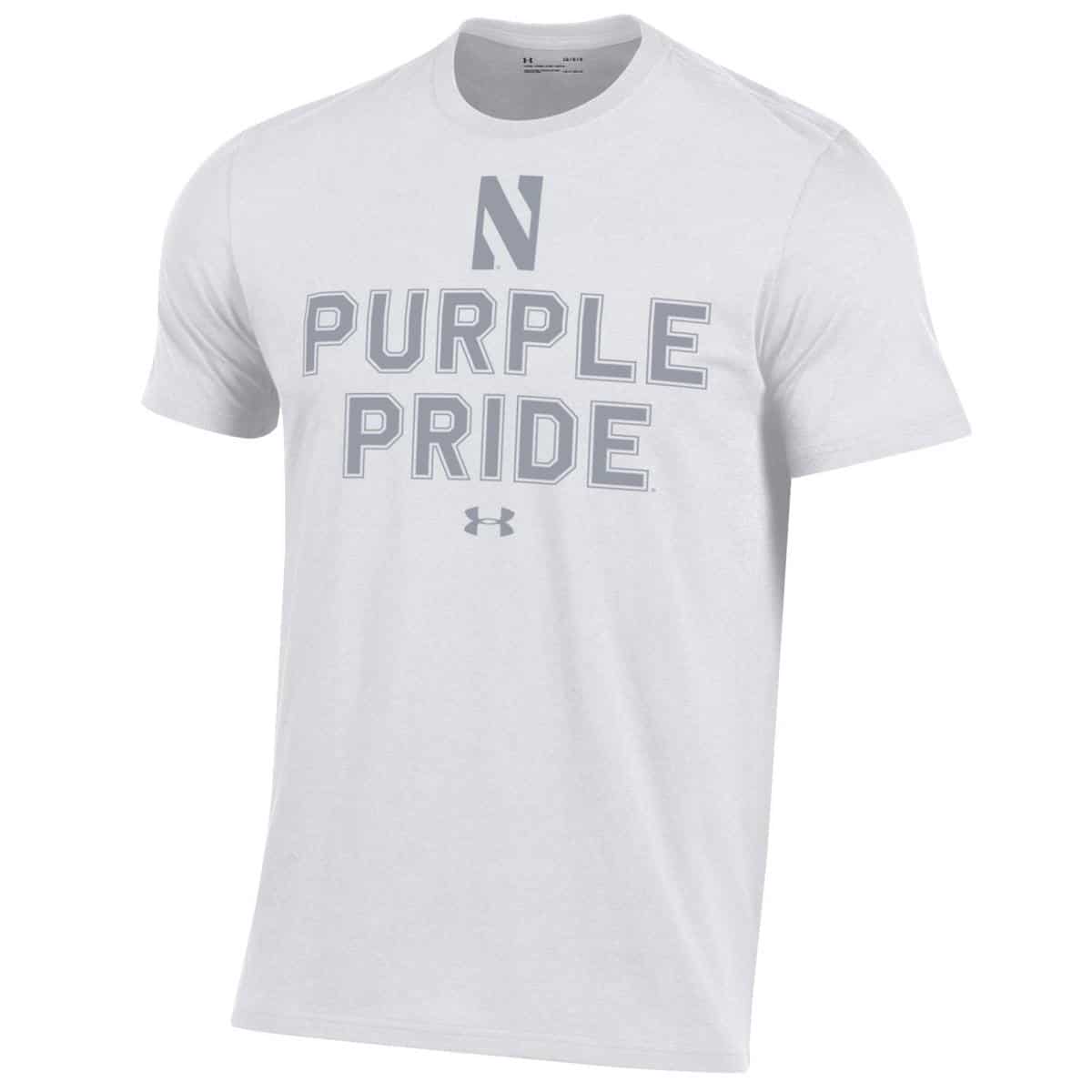 Northwestern Wildcats Men’s Under Armour White T-Shirt with the Purple ...